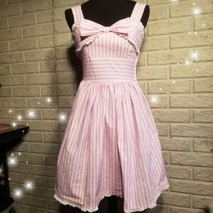 Vintage Pink & White Striped Tank Top Dress